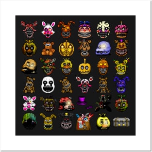 FNAF 4 Pixel art collage Posters and Art